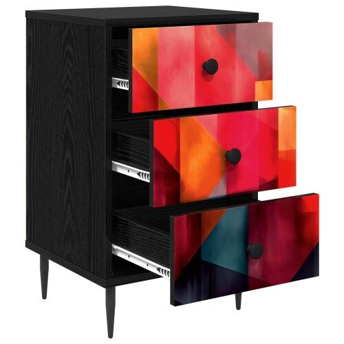 Noćni ormar HEESCH Crni hrast 36 x 33 x 61 cm Konstruirano drvo - Tiskanje boja 1 Cijena