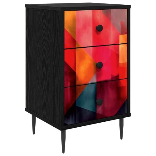 Noćni ormar HEESCH Crni hrast 36 x 33 x 61 cm Konstruirano drvo - Tiskanje boja 1 Cijena