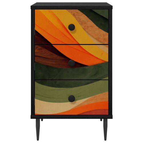 Noćni ormar BONN Crni hrast 36 x 33 x 61 cm Konstruirano drvo - Retro valni uzorak 1 Cijena