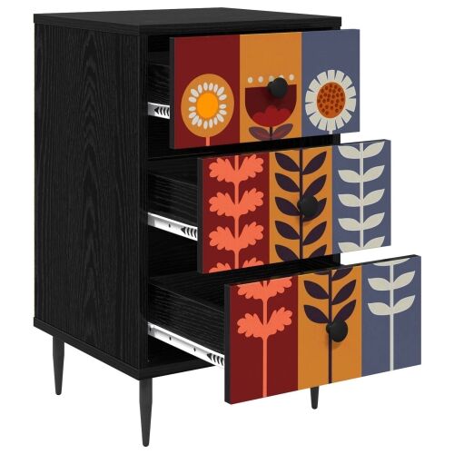 Noćni ormar ESSEN 2 kom. Crni hrast 36 x 33 x 61 cm - Uzorak suncokreta 2 Cijena