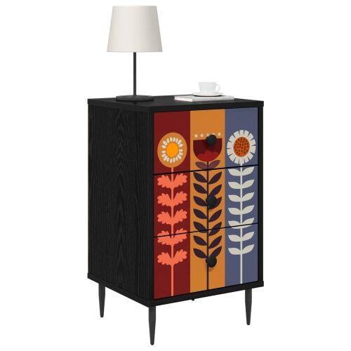 Noćni ormar ESSEN 2 kom. Crni hrast 36 x 33 x 61 cm - Uzorak suncokreta 2 Cijena