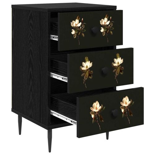 Noćni ormar BREMEN Crni hrast 36 x 33 x 61 cm Konstruirano drvo - Magnolijski uzorak 1 Cijena