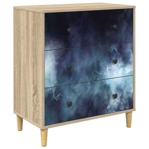 Komoda RAALTE Plavi mramorni uzorak 66 x 36,5 x 75 cm Sonoma - Plavi mramorni uzorak Cijena