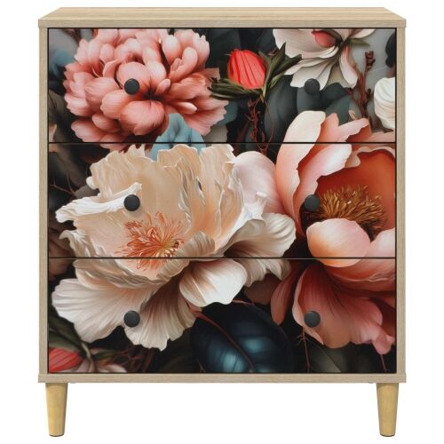 Komoda BORNE Print lagane peonije 66 x 36,5 x 75 cm Sonoma - Print lagane peonije Cijena
