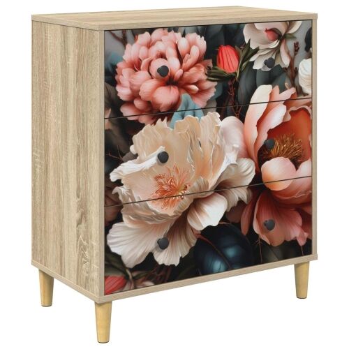 Komoda BORNE Print lagane peonije 66 x 36,5 x 75 cm Sonoma - Print lagane peonije Cijena