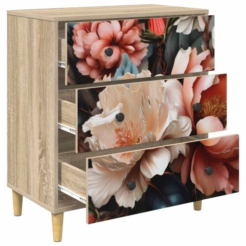 Komoda BORNE Print lagane peonije 66 x 36,5 x 75 cm Sonoma - Print lagane peonije Cijena