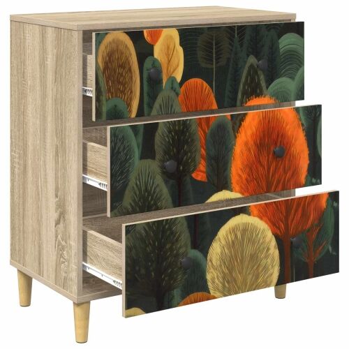 Komoda ZAANDAM Print šume 66 x 36,5 x 75 cm Konstruirano drvo - Print šume Cijena
