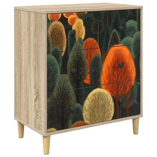 Komoda ZAANDAM Print šume 66 x 36,5 x 75 cm Konstruirano drvo - Print šume Cijena