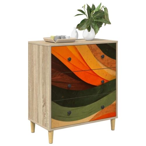 Komoda BONN Retro valni uzorak 66 x 36,5 x 75 cm Sonoma - Retro valni uzorak Cijena