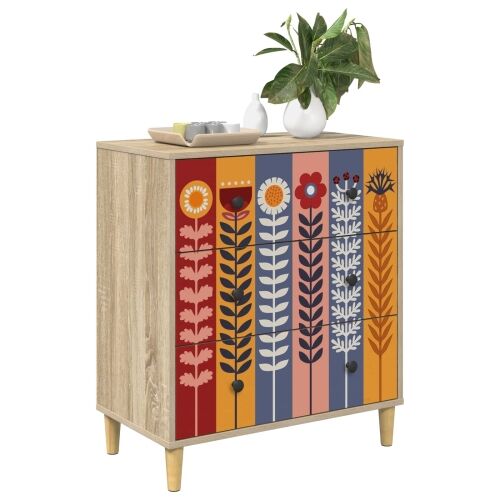 Komoda ESSEN Uzorak suncokreta 66 x 36,5 x 75 cm Sonoma - Uzorak suncokreta Cijena