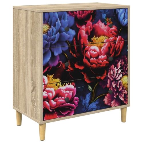 Komoda KIEL Tamni cvjetni uzorak 66 x 36,5 x 75 cm Sonoma - Tamni cvjetni uzorak Cijena
