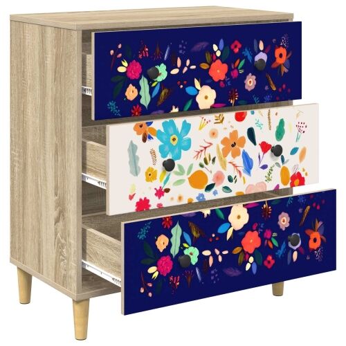 Komoda MAINZ Cvjetni uzorak 66 x 36,5 x 75 cm Konstruirano drvo - Cvjetni uzorak Cijena