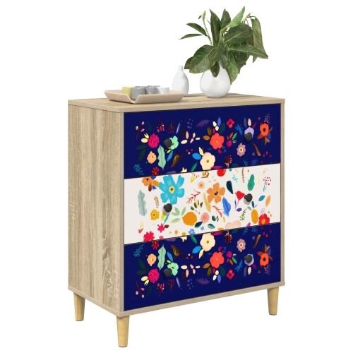 Komoda MAINZ Cvjetni uzorak 66 x 36,5 x 75 cm Konstruirano drvo - Cvjetni uzorak Cijena