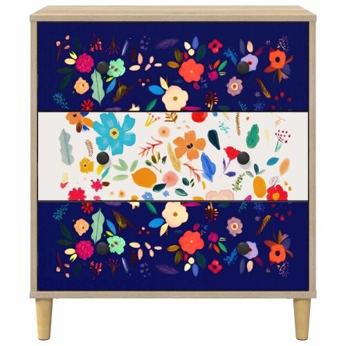 Komoda MAINZ Cvjetni uzorak 66 x 36,5 x 75 cm Konstruirano drvo - Cvjetni uzorak Cijena