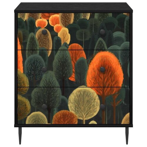 Komoda ZAANDAM Print šume 66 x 36,5 x 76 cm Konstruirano drvo - Print šume Cijena