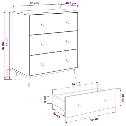 Komoda MAINZ Cvjetni uzorak 66 x 36,5 x 76 cm Konstruirano drvo - Cvjetni uzorak Cijena
