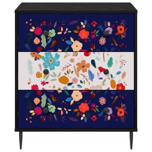 Komoda MAINZ Cvjetni uzorak 66 x 36,5 x 76 cm Konstruirano drvo - Cvjetni uzorak Cijena