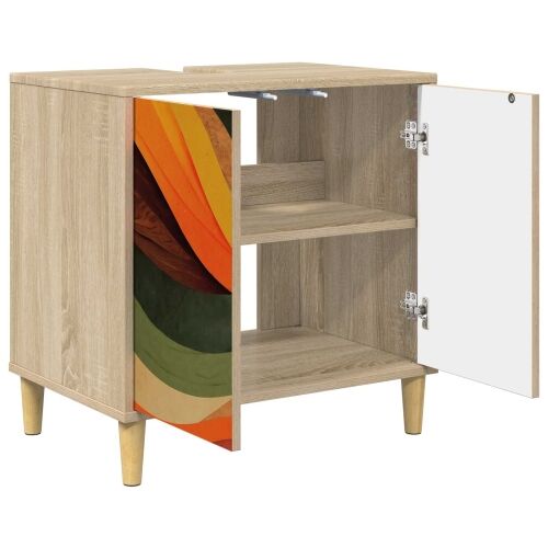 Kupaonski ormar BONN Sonoma 60 x 40 x 60 cm Konstruirano drvo - Retro valni uzorak Cijena
