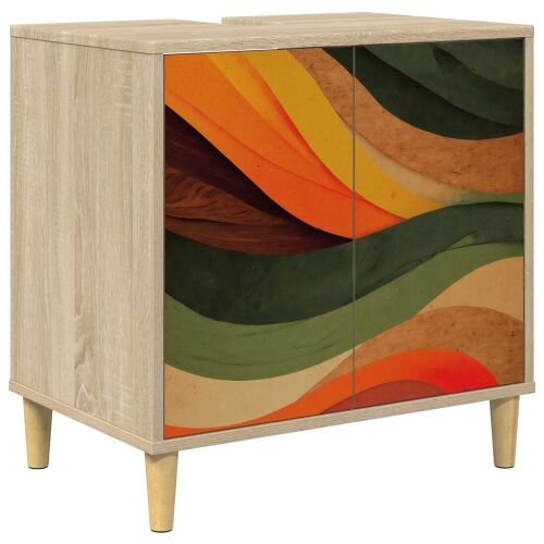 Kupaonski ormar BONN Sonoma 60 x 40 x 60 cm Konstruirano drvo - Retro valni uzorak Cijena