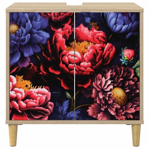Kupaonski ormar KIEL Sonoma 60 x 40 x 60 cm Konstruirano drvo - Tamni cvjetni uzorak Cijena