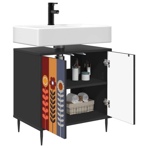 Kupaonski ormar ESSEN Crni hrast 60 x 40 x 61 cm - Uzorak suncokreta Cijena