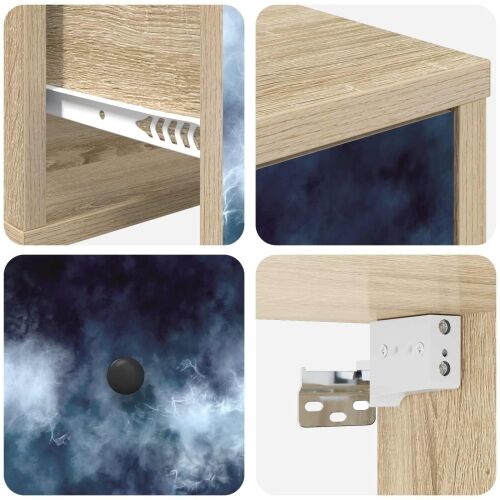 Wall-mounted noćni ormarić RAALTE Hrast sonoma 36 x 33 x 25 cm - Hrast sonoma Plavi mramorni uzorak 1 Cijena