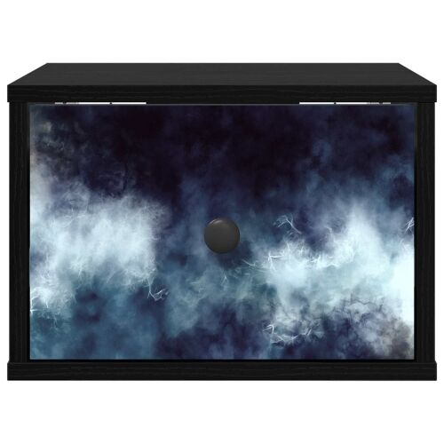 Wall-mounted noćni ormarić RAALTE Crni hrast 36 x 33 x 25 cm - Crni hrast Plavi mramorni uzorak 1 Cijena