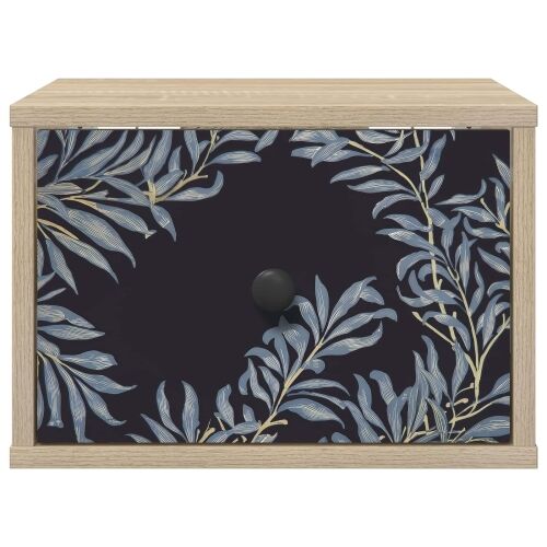 Wall-mounted noćni ormarić DOKKUM Hrast sonoma 36 x 33 x 25 cm - Hrast sonoma Plavi afti uzorak 1 Cijena