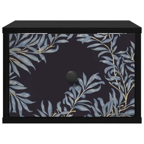 Wall-mounted noćni ormarić DOKKUM Crni hrast 36 x 33 x 25 cm - Crni hrast Plavi afti uzorak 1 Cijena