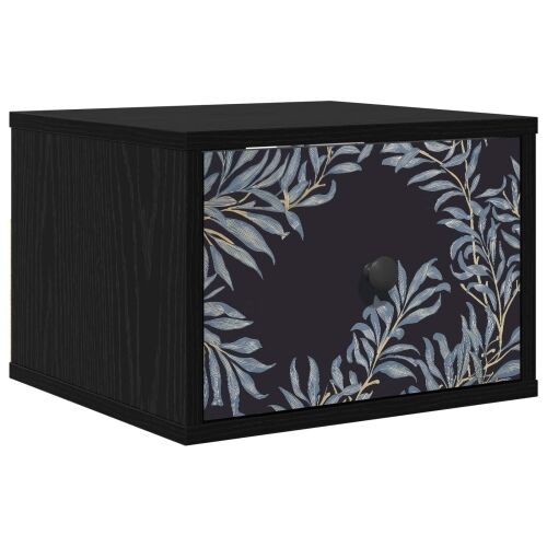 Wall-mounted noćni ormarić DOKKUM Crni hrast 36 x 33 x 25 cm - Crni hrast Plavi afti uzorak 1 Cijena