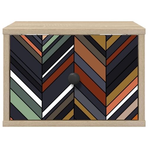 Wall-mounted noćni ormarić OMMEN Hrast sonoma 36 x 33 x 25 cm - Hrast sonoma Geometrijski uzorak 1 Cijena