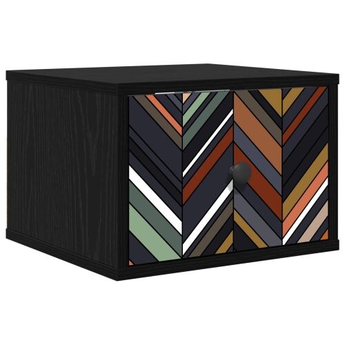 Wall-mounted noćni ormarić OMMEN Crni hrast 36 x 33 x 25 cm - Crni hrast Geometrijski uzorak 1 Cijena