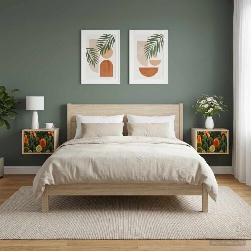 Wall-mounted noćni ormarić ZAANDAM 2 kom. Hrast sonoma - Hrast sonoma Print šume 2 Cijena