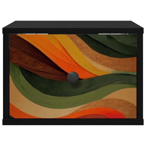 Wall-mounted noćni ormarić BONN Crni hrast 36 x 33 x 25 cm - Crni hrast Retro valni uzorak 1 Cijena