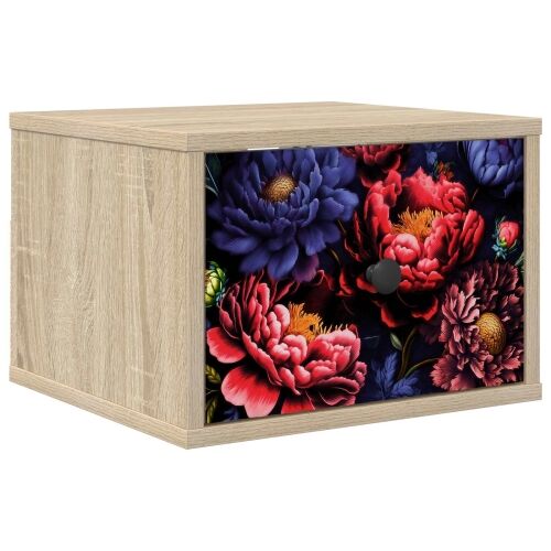 Wall-mounted noćni ormarić KIEL Hrast sonoma 36 x 33 x 25 cm - Hrast sonoma Tamni cvjetni uzorak 1 Cijena
