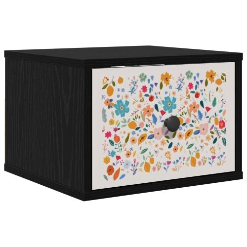 Wall-mounted noćni ormarić MAINZ Crni hrast 36 x 33 x 25 cm - Crni hrast Cvjetni uzorak 1 Cijena