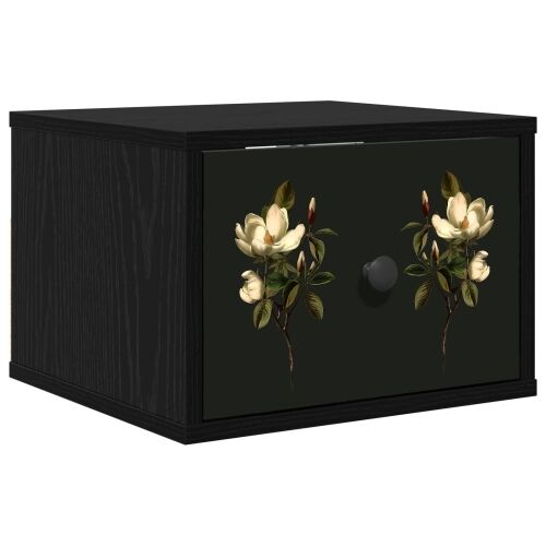 Wall-mounted noćni ormarić BREMEN Crni hrast 36 x 33 x 25 cm - Crni hrast Magnolijski uzorak 1 Cijena