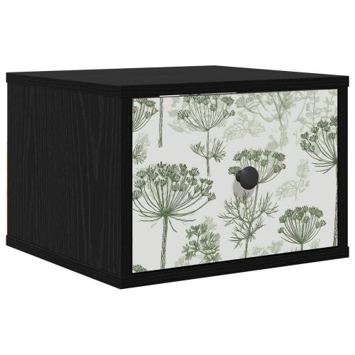 Wall-mounted noćni ormarić GOTHA Crni hrast 36 x 33 x 25 cm - Crni hrast Zeleni uzorak drveta 1 Cijena