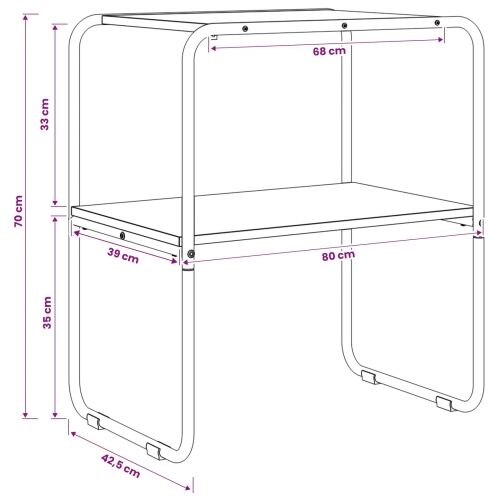 Konzolna stolica Dimljeni hrast 80 x 42,5 x 70 cm - Dimljeni hrast 80 x 42,5 x 70 cm Cijena