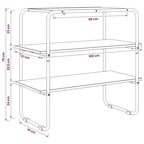 Konzolna stolica Hrast sonoma 100 x 41 x 75 cm - Hrast sonoma 100 x 41 x 75 cm Cijena