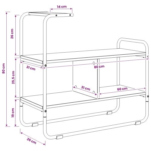 Konzolna stolica Crni hrast 80 x 35 x 75 cm Konstruirano drvo - Crni hrast Cijena