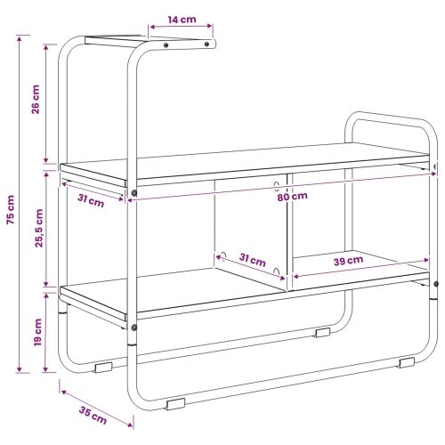 Konzolna stolica Staro drvo 80 x 35 x 75 cm Konstruirano drvo - Staro drvo Cijena