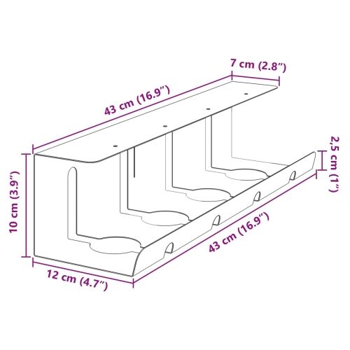 Pohranite kablove ispod stola 2 kom. Bijela 43 x 12 x 10 cm - Bijela Cijena
