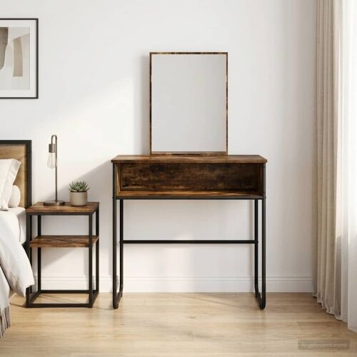 Toaletni stol Dimljeni hrast 81 x 40 x 131 cm Konstruirano drvo - Dimljeni hrast Cijena