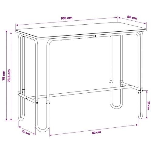 Stol za objedovanje 100 x 50 x 75 cm Konstruirano drvo - Hrast sonoma Cijena