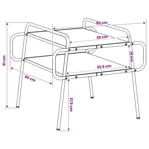 Stolić za kavu Crni hrast 50 x 50 x 51 cm Konstruirano drvo - Crni hrast 50 x 50 x 51 cm Cijena