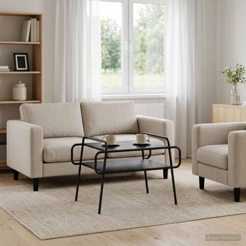Stolić za kavu Crni hrast 70 x 50 x 51 cm Konstruirano drvo - Crni hrast 70 x 50 x 51 cm Cijena