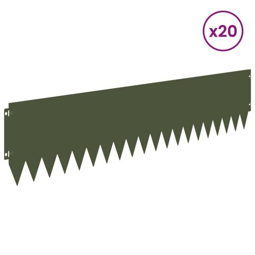 Ograda oko Travnjaka 20 kom. 103 x 25 cm Čelik Maslinastozelena - Maslinastozelena 20 25 cm Cijena