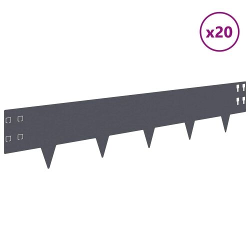 Ograda oko Travnjaka 20 kom. 100 x 20 cm Čelik Antracit - Antracit 20 20 cm Cijena