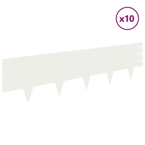 Ograda oko Travnjaka 10 kom. 100 x 25 cm Čelik Bijela - Bijela 10 25 cm Cijena